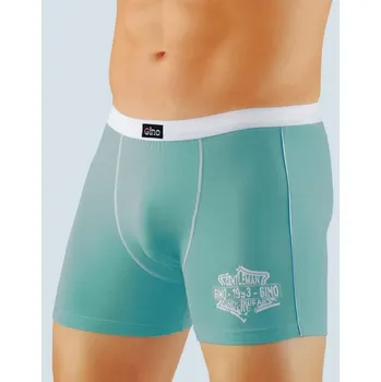 Boxerky Pánské boxerky s delší nohavičkou, delší nohavička, šité, s potiskem Max III 74071P - tyrkysová bílá - 50/52