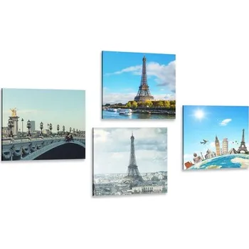 Obraz Dovido Set obrazů výhled na Eiffelovu věž v Paříži