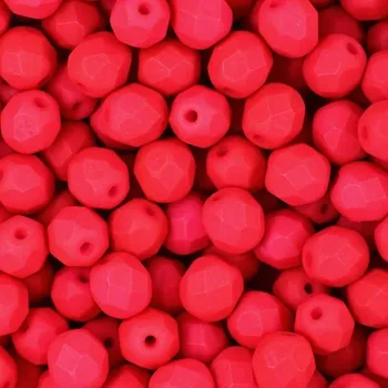 Dětské navlékací korálky Manumi české broušené korálky 6 mm Neon Red