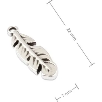 Přívěsek Manumi přívěsek peříčko 22x7 mm postříbřený