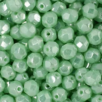 Dětské navlékací korálky Manumi české broušené korálky 6 mm Luster Opaque Azure Turquoise