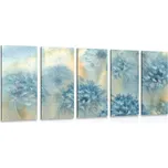 Dovido 5-dílný obraz modrá pampeliška v akvarelovém provedení