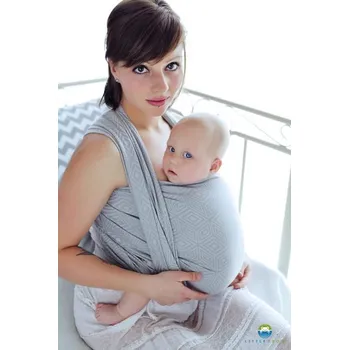 Šátek na nošení dítěte Little Frog grey cube - délka 4,2m