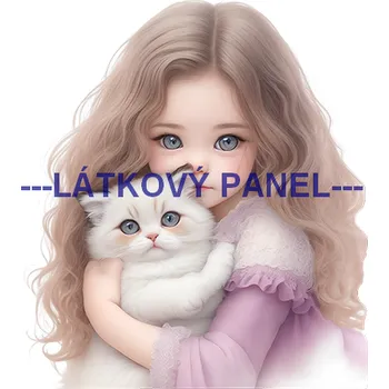 Látkový panel - Holčička s kočičkou - DZ-38 Velikost: 40x40cm, Materiál: Kočárkovina
