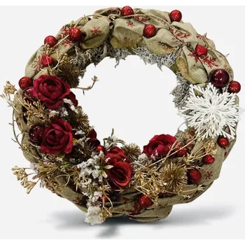 DANNY MADE Vánoční věnec zlato-červený