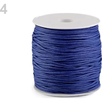 Příze Šňůra bavlněná Ø1,5-2 mm voskovaná návin 80 metrů - 4 modrá safírová