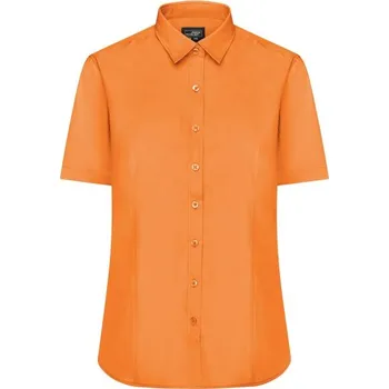 Dámská košile James & Nicholson (Daiber) Dámská košile s krátkým rukávem JN679 - Oranžová | M