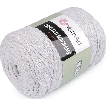 Galanterie Pletací příze Twisted Macrame 500 g - 8 (756) šedá nejsv.