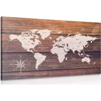Obraz Dovido Obraz decentní mapa s dřevěným pozadím