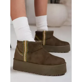 Dámské kozačky Dámské boty DSTREET ZY1295 ZELENÁ 37