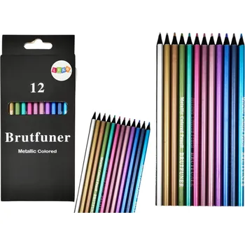 Pastelka LEAN Toys Metalické Pastelky Kulaté Měkké Set 12 ks