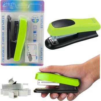 LEAN Sešívačka Kancelářský Zelená Do 30 Listů Sada Spon 24/6 13cm