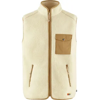 Pánská vesta fleecová vesta pánská FJÄLLRÄVEN Vardag Pile Fleece Vest M Chalk White-Buckwheat Brown - XL