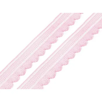 Krajka Elastická krajka šíře 25 mm METRÁŽ - 2 růžová sv.