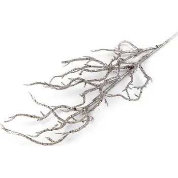 Bytová dekorace Vánoční větev dlouhá s glitry - zlatá sv.