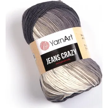 Galanterie Pletací příze Jeans Crazy 50 g batik - 8 (8204) šedá šedá světlá