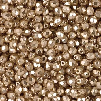 Dětské navlékací korálky Manumi české broušené korálky 3 mm Golden