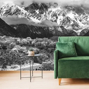 Tapeta Dovido Samolepící fototapeta jedinečná černobílá horská krajina