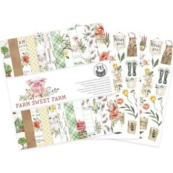 kreativní sada Piatek 13 Sada oboustranných papírů na scrapbook 30x30cm 12 listů P13 Farm Sweet Farm