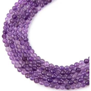 Dětské navlékací korálky Korálky z minerálu Ametyst AAA 3 mm broušené