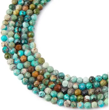 Dětské navlékací korálky Korálky z minerálu Tyrkys Hubei 4 mm broušené