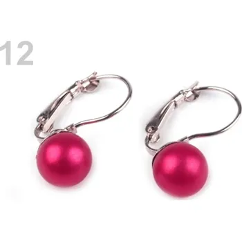 Náušnice Perlové náušnice - 12 fuchsiová tm.