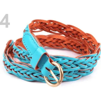 Módní doplněk Dámský pásek 2x100cm proplétaný (1 ks) - 4 zelená peprmintová