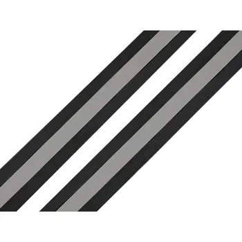 Reflexní páska šíře 25 mm na tkanině 5 metrů - 3 černá