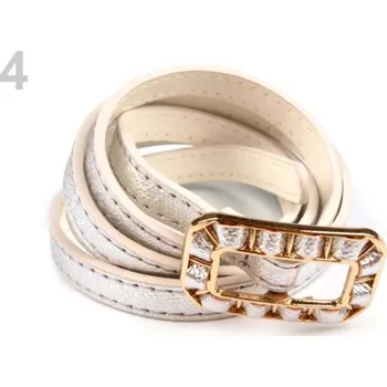 Opasek Dámský pásek se sponou šíře 1,2 cm - 4 stříbrná