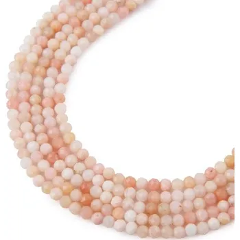 Dětské navlékací korálky Korálky z minerálu Růžový opál AAA 2 mm broušené