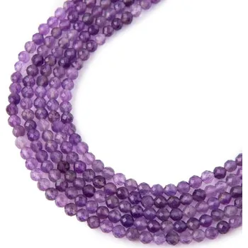 Dětské navlékací korálky Korálky z minerálu Ametyst AAA 2 mm broušené