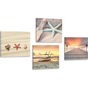 Obraz Dovido Set obrazů klenoty moře a pláže