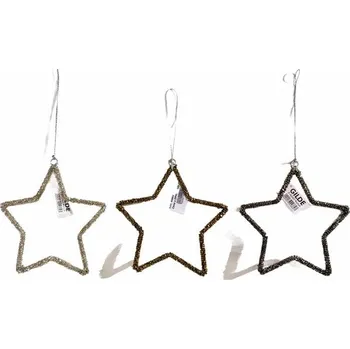 Vánoční dekorace Vánoční dekorace hvězda závěsná, 13x13 cm - Černá