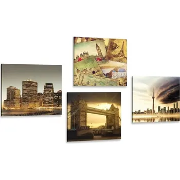 Obraz Dovido Set obrazů tajuplné města