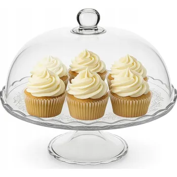 Skleněný podnos Rosemary na noze s poklopem 29 cm