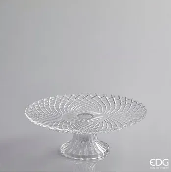 Skleněný podnos na dort Rombi, 9x25 cm