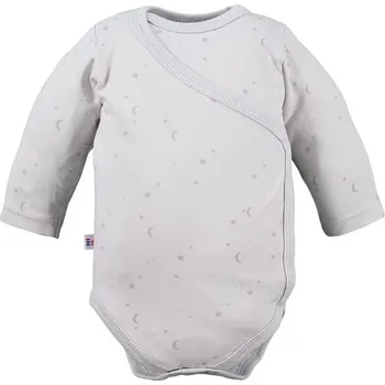 Kojenecký body Eevi Body zavinovací Petite Hvězdičky SVĚTLE ŠEDÁ - 56