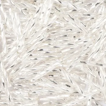 Korálek PRECIOSA ORNELA Korálky PRECIOSA skleněné trubičky kroucené 20 mm stříbrné