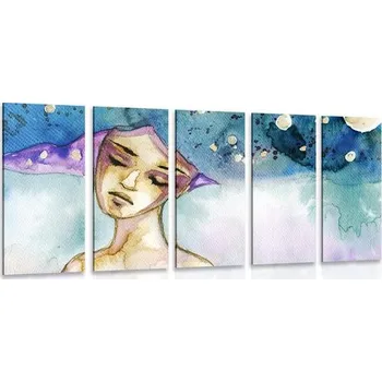 Obraz Dovido 5-dílný obraz měsíční víla