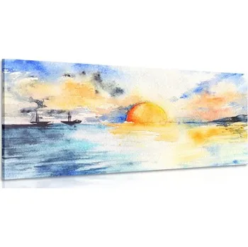 Obraz Dovido Obraz akvarelové moře a zapadající slunce