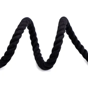 Příze Bavlněná šňůra kroucená Ø10 mm tuhá METRÁŽ - 3 černá