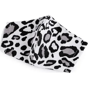 rouška Moderní bavlněná rouška s pruženkou za uši - 4 bílo-černá