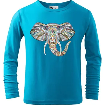 DOBRÝ TRIKO Dětské bavlněné triko Hlava slona Velikost: 158/12 let, Barva: Tyrkysová