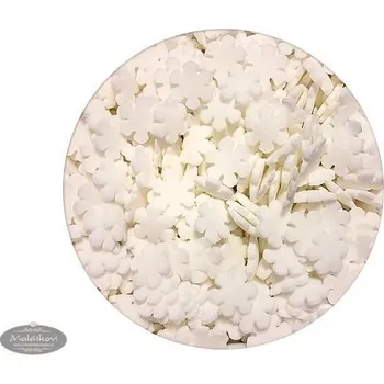 Jedlá dekorace na dort Cukrové zdobení sněhové vločky bílé 1 kg