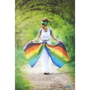 Šátek na nošení dítěte Little Frog Linen Aura se lnem - délka 4,6m