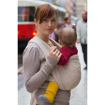 Šátek na nošení dítěte Storchenwiege Leo béžový - délka 4,1m