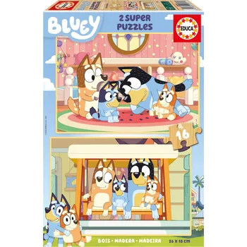 Puzzle EDUCA Dřevěné puzzle Bluey 2x16 dílků