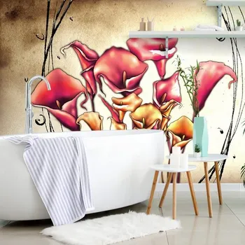 Tapeta Dovido Tapeta červené květiny kaly