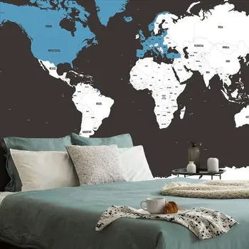 Tapeta Dovido Tapeta moderní mapa s modrým kontrastem