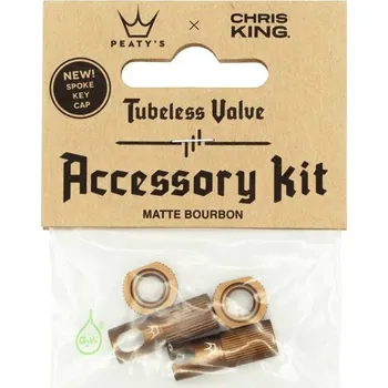 Duše na kolo PEATYS Ventilková sada PEATY'S X CHRIS KING (MK2)TUBELESS VALVES ACCESSORY KIT - bourbon/bronzová - Uni